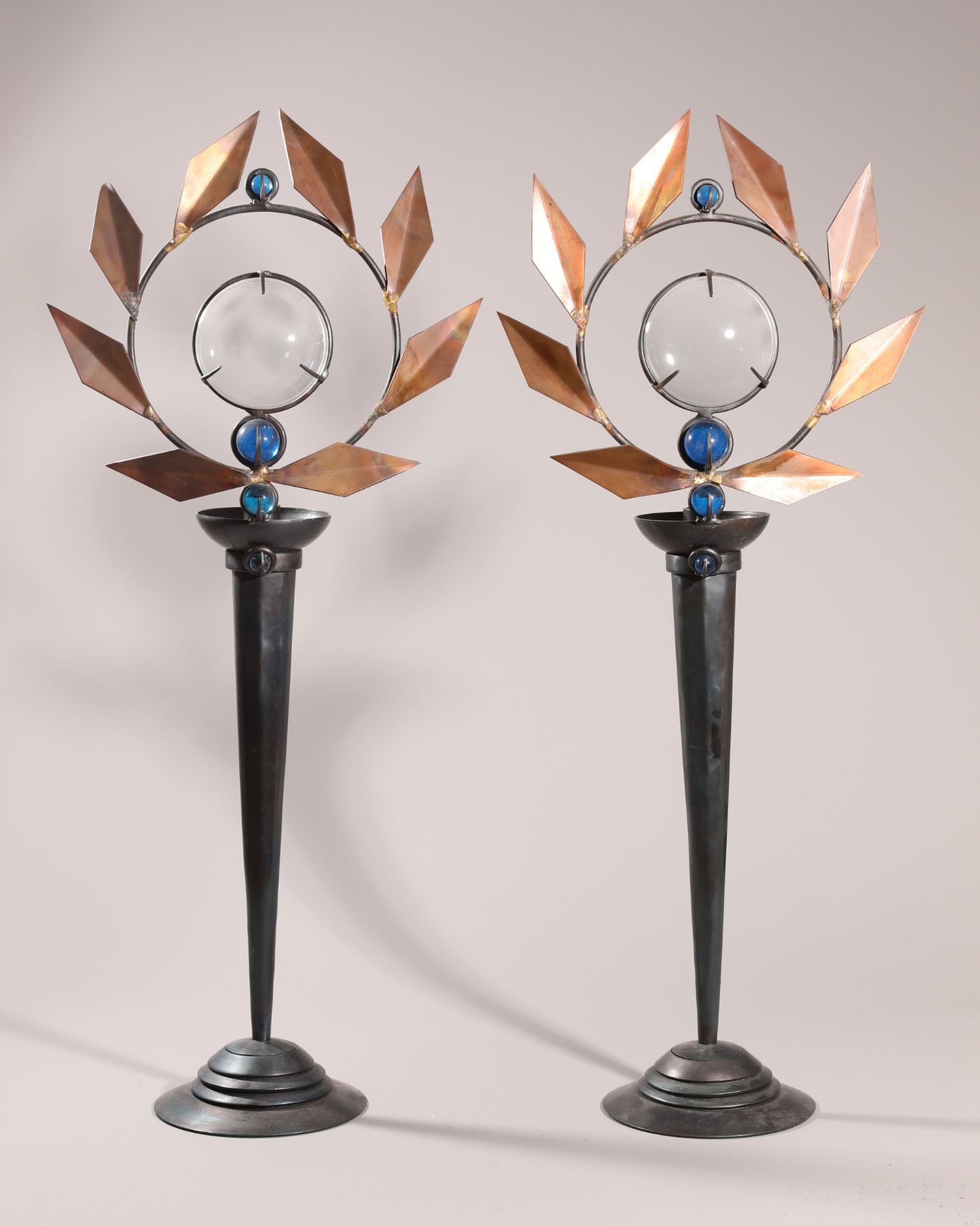 Mark Brazier-Jones, 2 candlesticks, model Olympia - Image 2 of 5