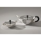 Paula Straus, teapot and sugar bowl, model 13024, ca. 1926, 800 silver