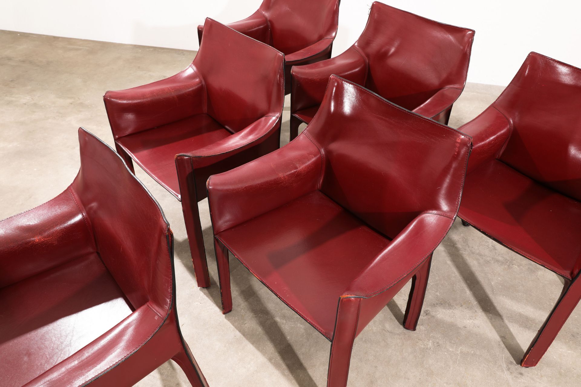 Mario Bellini, Cassina, 6 armchairs, model CAB 413 - Image 2 of 5