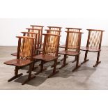 Mira Nakashima, 10 signed and dated Chairs, model Conoid