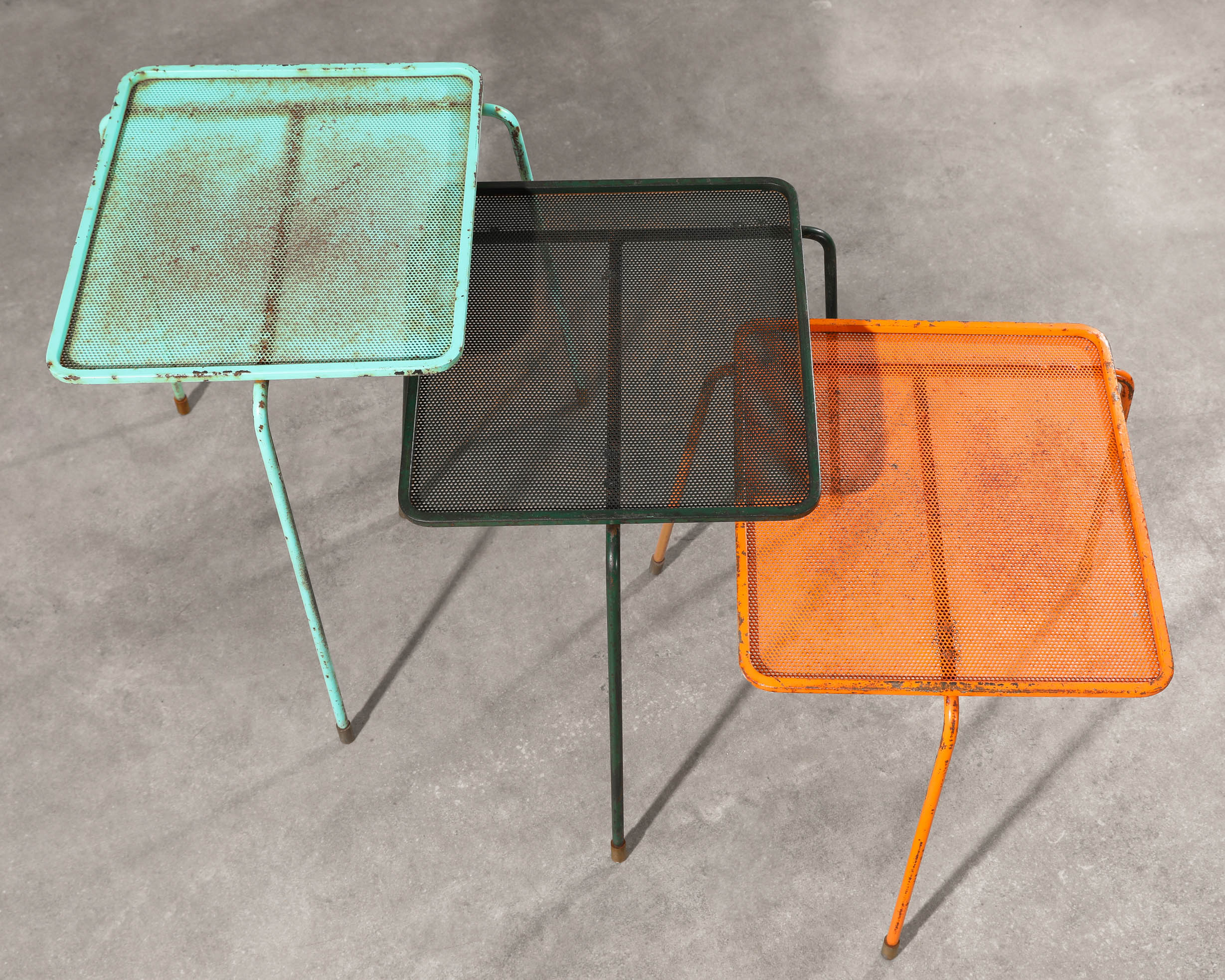 Mathieu Matégot, 3 side tables/nesting tables, model Soumba - Image 2 of 4