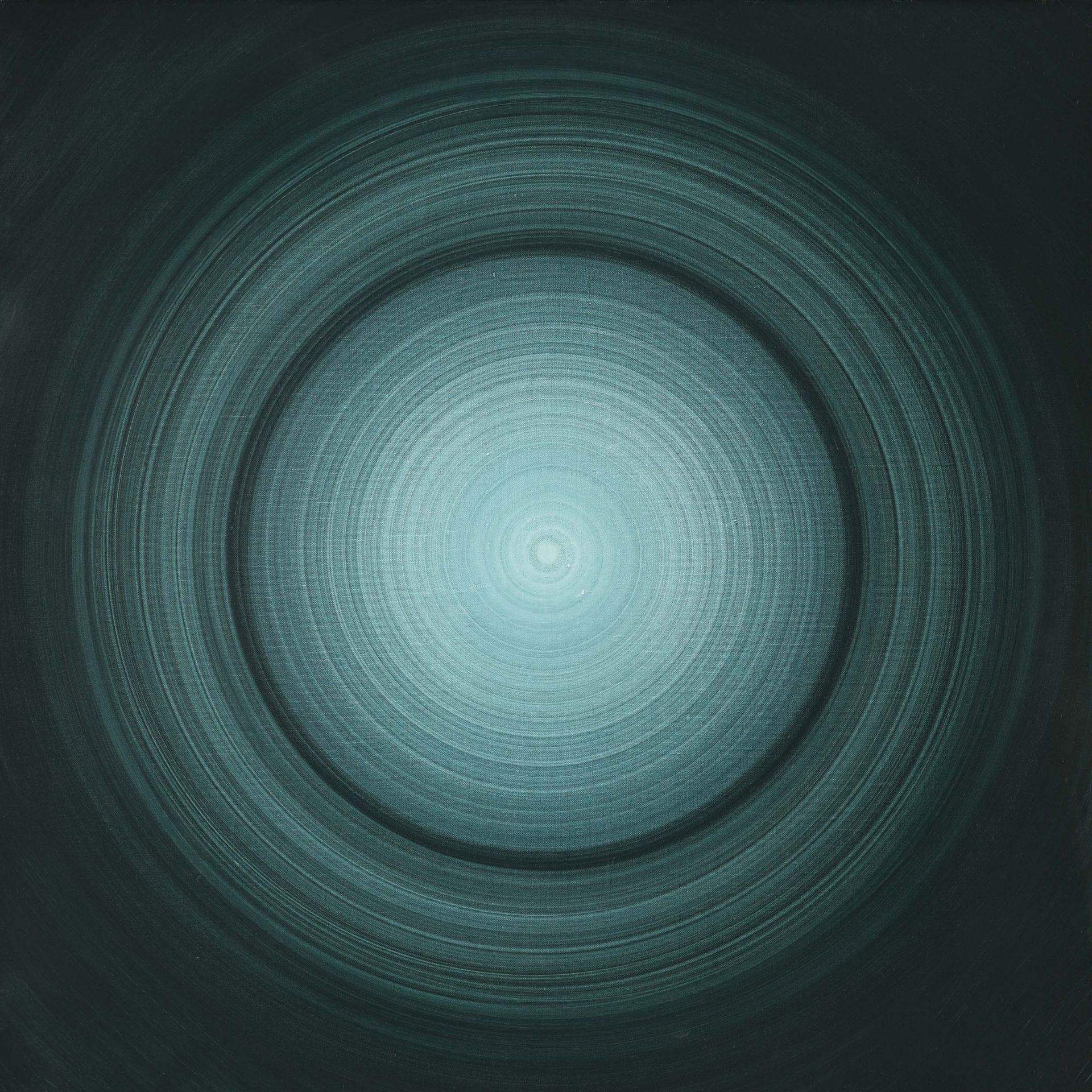 Robert Rotar*, Rotation, 1965, Große Spirale Grün, Leinwand, 80 x 80 cm