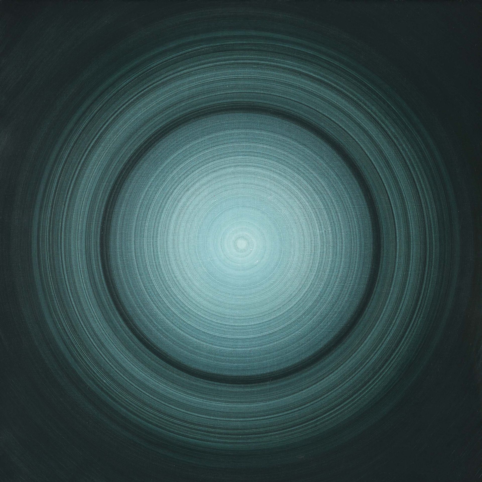 Robert Rotar*, Rotation, 1965, Large spiral green, canvas, 80 x 80 cm