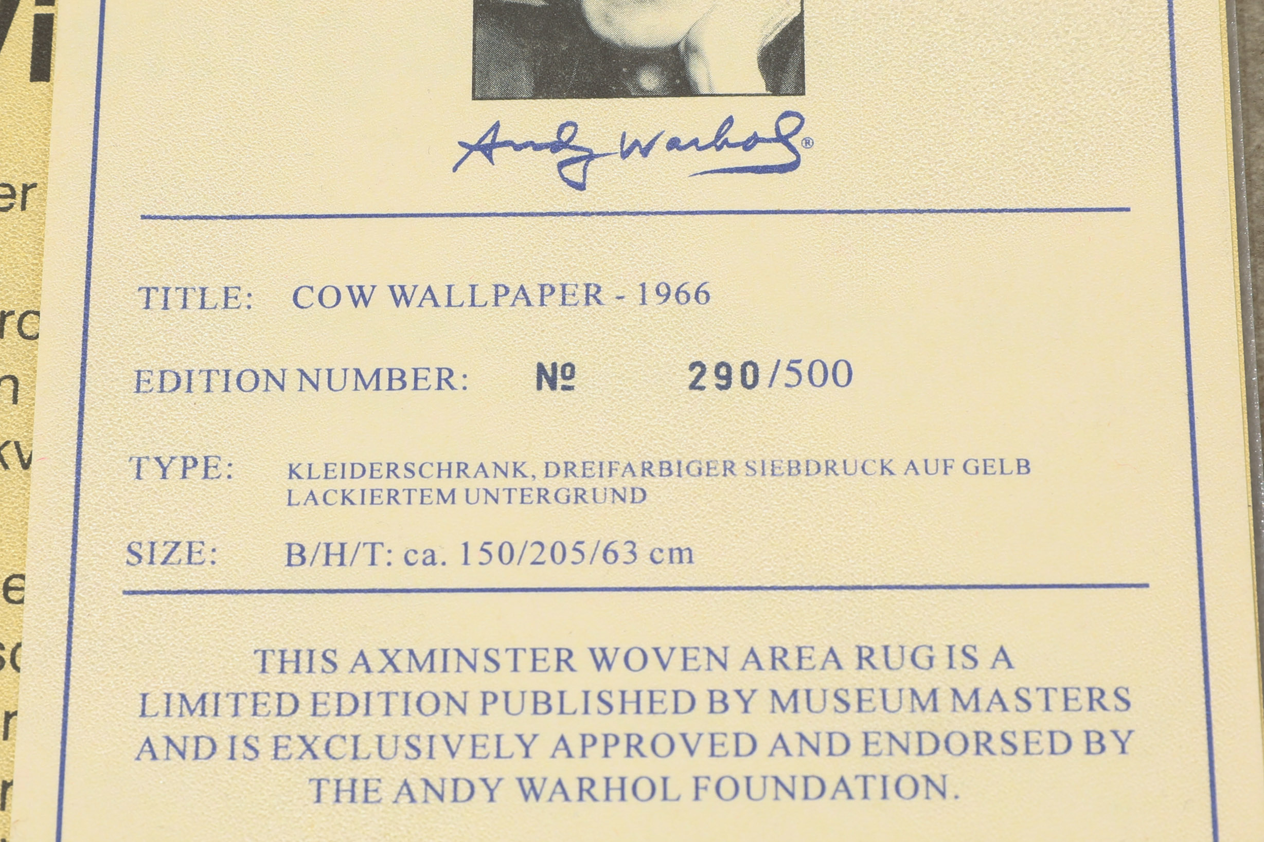 Andy Warhol, hb Collection, limited Cabinet with the Cow Wallpaper motif - Image 9 of 9