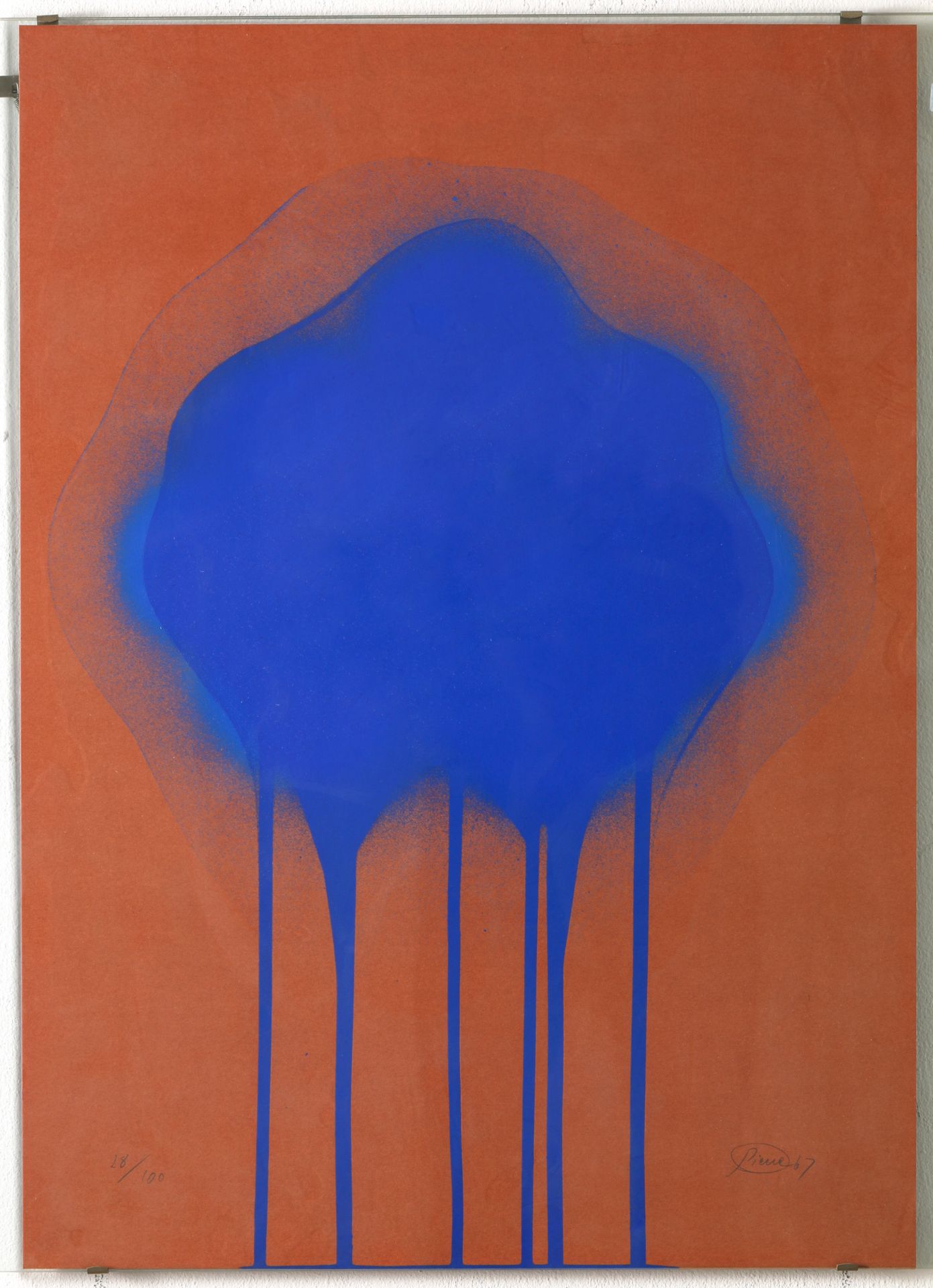 Otto Piene*, blaue Feuerblume, 1967, Ex. 28/100. signiert - Bild 2 aus 6