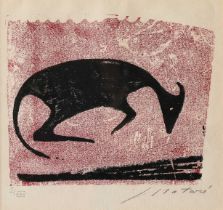 Ewald Mataré*, Liegende Kuh (nach rechts), 1958, Farbholzschnitt, WVZ Nr. 403