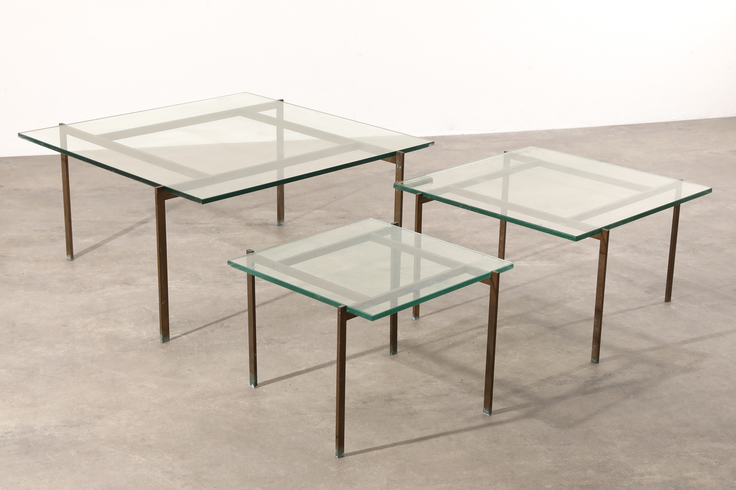 Poul Kjaerholm (in the style of), 3 nesting tables / coffeetables in the style of PK 61