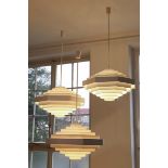 Spectral, 3 large pendant lamps/slat lights, model Octaform