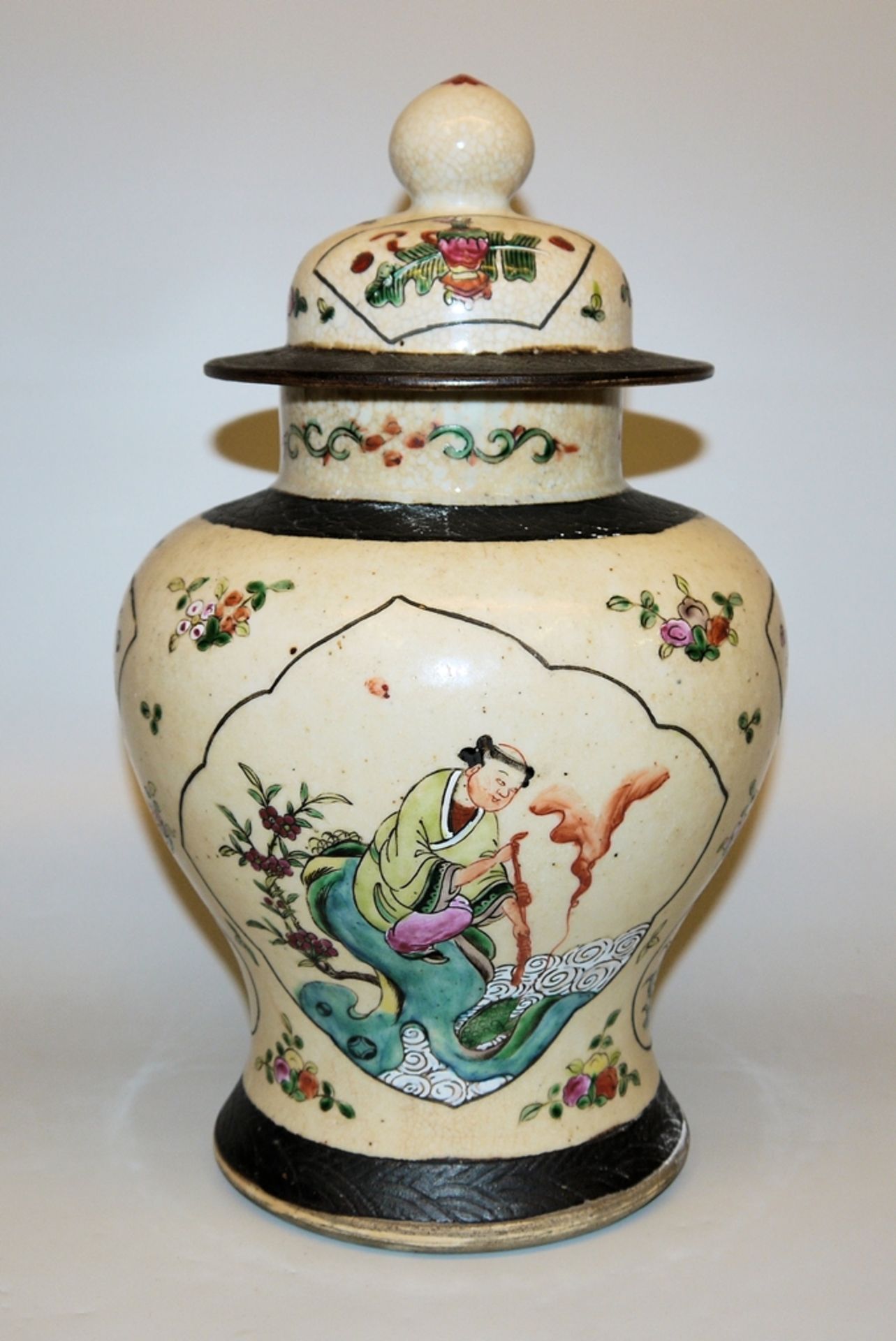 Baluster vase with legendary scenes, South China c. 1900