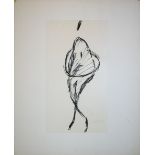 Wilhelm Loth, Tanzende Frauen, two grease crayon drawings from 1957
