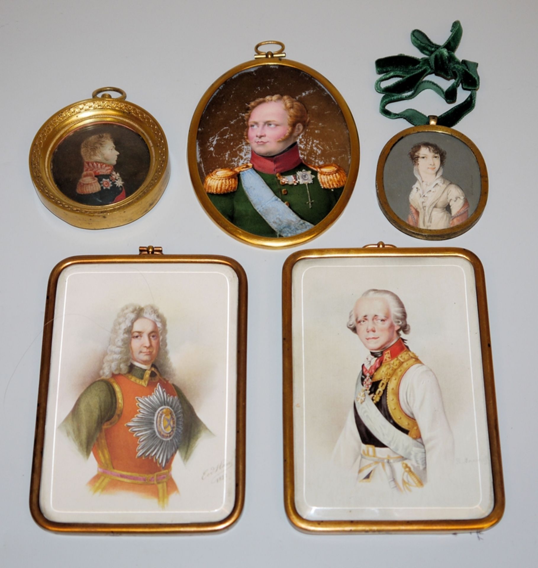 Fünf Miniaturen, Russland, 19. Jh.