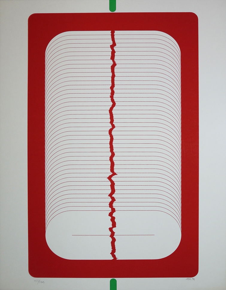 Sato Ado, Compositions, 3 signed colour silkscreens from 1974 - Image 3 of 4