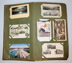 Richly filled postcard album, ca. 1910-1930