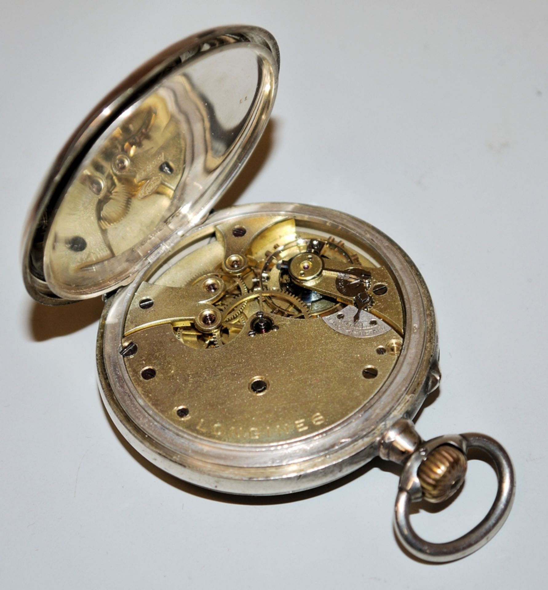 Silberne Longines Taschenuhr mit Schatulle, Schweiz 1894 - Bild 2 aus 2