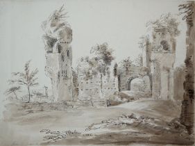 4 Rom-Ansichten des 19. Jhs., Zeichnungen/Aquarelle