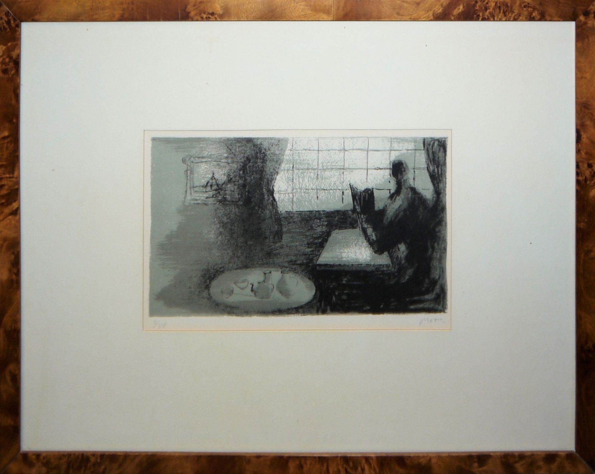 Henry Moore, Girl Reading at Window, signierte Lithographie, von 1977/78, gerahmt