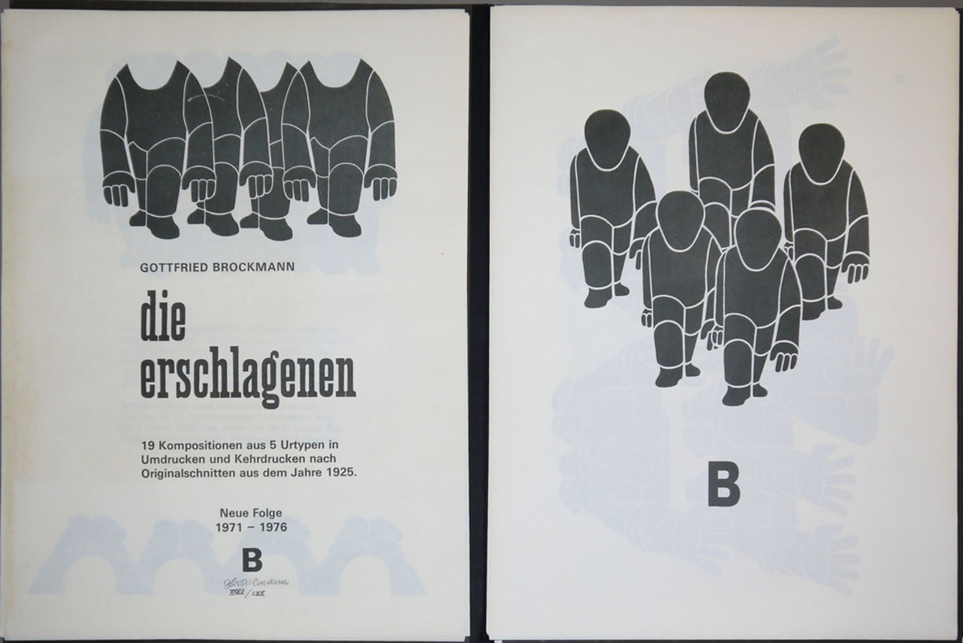 Gottfried Brockmann, "Die Erschlagenen", new series, portfolio with 19 compositions "nach Originals - Image 2 of 3