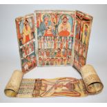 Ikonen-Triptychon und Zauberrolle, Äthiopien 17./18. Jh.