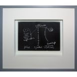Joseph Beuys, slate panel with serigraph on both sides from 1972, signed, gallery-framed