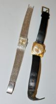 Zwei Damenarmbanduhren Priosa, Gold, einmal mit Brillanten, 1960er Jahre