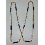 King necklace with lapis lazuli, gold, Italy