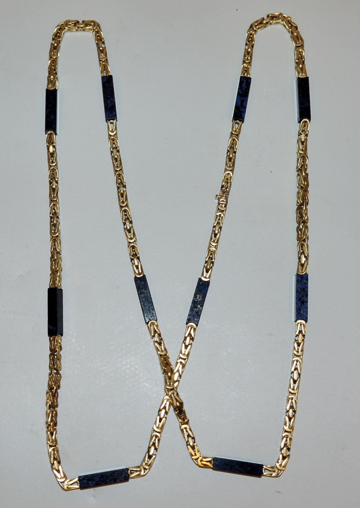 King necklace with lapis lazuli, gold, Italy