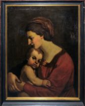 Italienischer Meister um 1740, Madonna mit dem Kind, Ölgemälde gerahmt