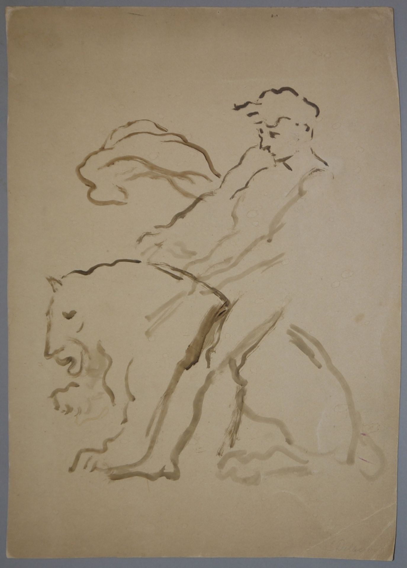 4 französische Altmeisterzeichnungen 18./19. Jh. (Delacroix ?) - Bild 4 aus 4