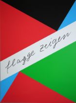 Max Bill, "flagge zeigen", signierte Farbserigraphie von 1994