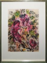 Marc Chagall, "Le Joueur de Flute", Granolithographie von 1991 nach Original von 1955 und "Der Stam