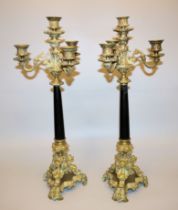 Pair of representative candlesticks, France, c. 1880/90
