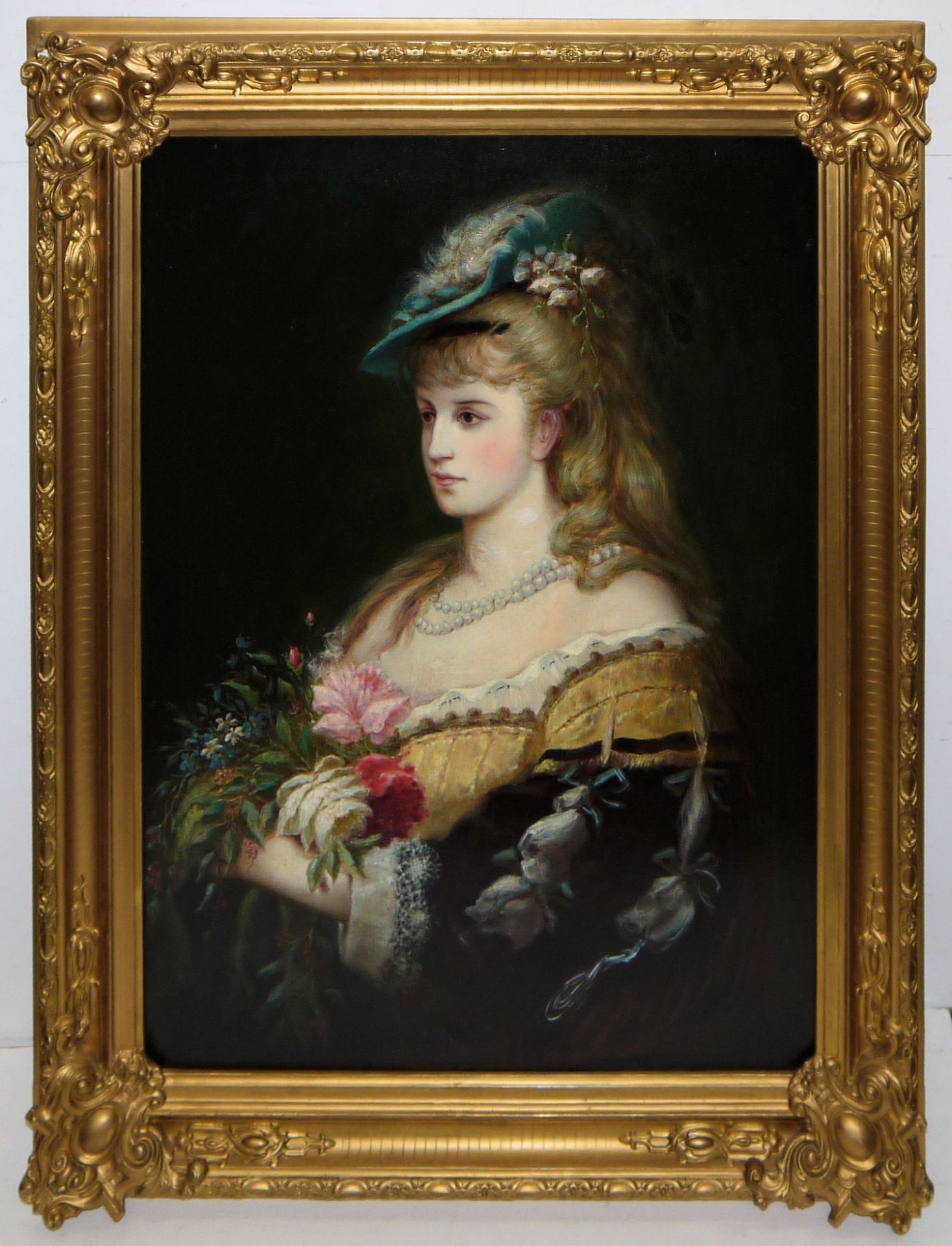 Friedrich Kaulbach unsign., Dreiviertelporträt einer eleganten jungen Dame (wohl Hannoveraner Adel 