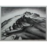 Alexander Kanoldt, Il paese di Bellegra, signed lithograph from 1924, gallery-framed