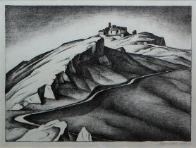 Alexander Kanoldt, Il paese di Bellegra, signierte Lithographie von 1924, galeriegerahmt