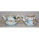 Two porcelain teapots, late Qing/Republican period, China, circa 1900