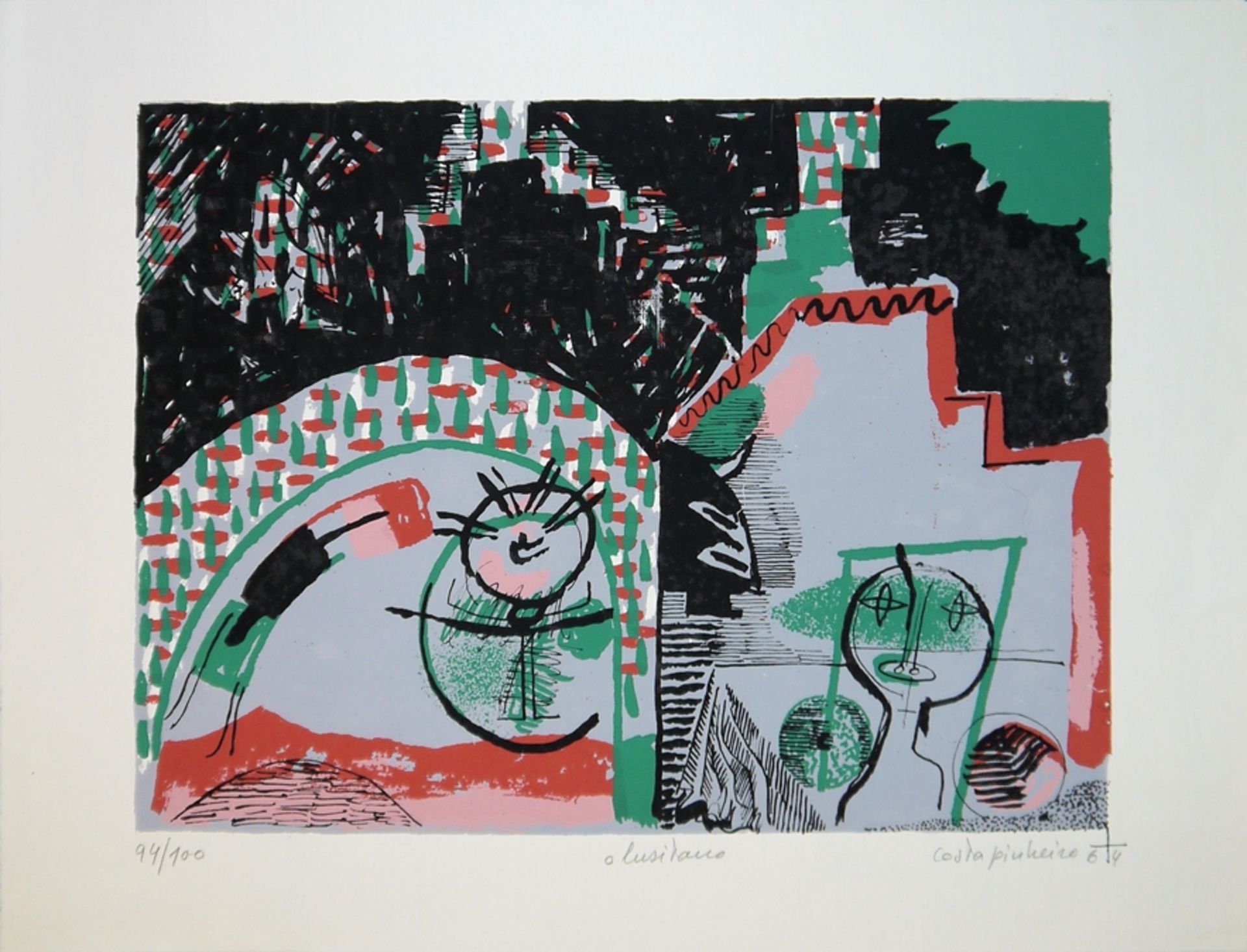 René Bertholo, Pop art, early sign. Colour lithograph from 1963 & Antonio Costa Pinheiro, 3 sign. C - Image 5 of 5