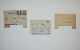 Autograph by Emil Nolde, document to Prof. Federmann with marriage announcement from 1948