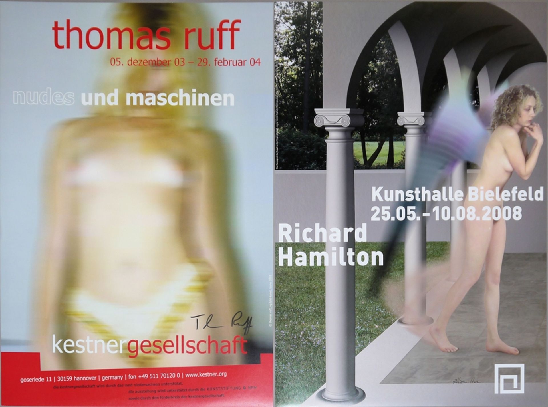 Richard Hamilton & Thomas Ruff, 2 handsignierte Ausstellungsplakate