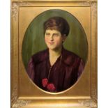 Otto Graf, Frauenportrait, Ölgemälde von 1919, gerahmt & Anonym, Damenportrait, Aquarell, spätes 19