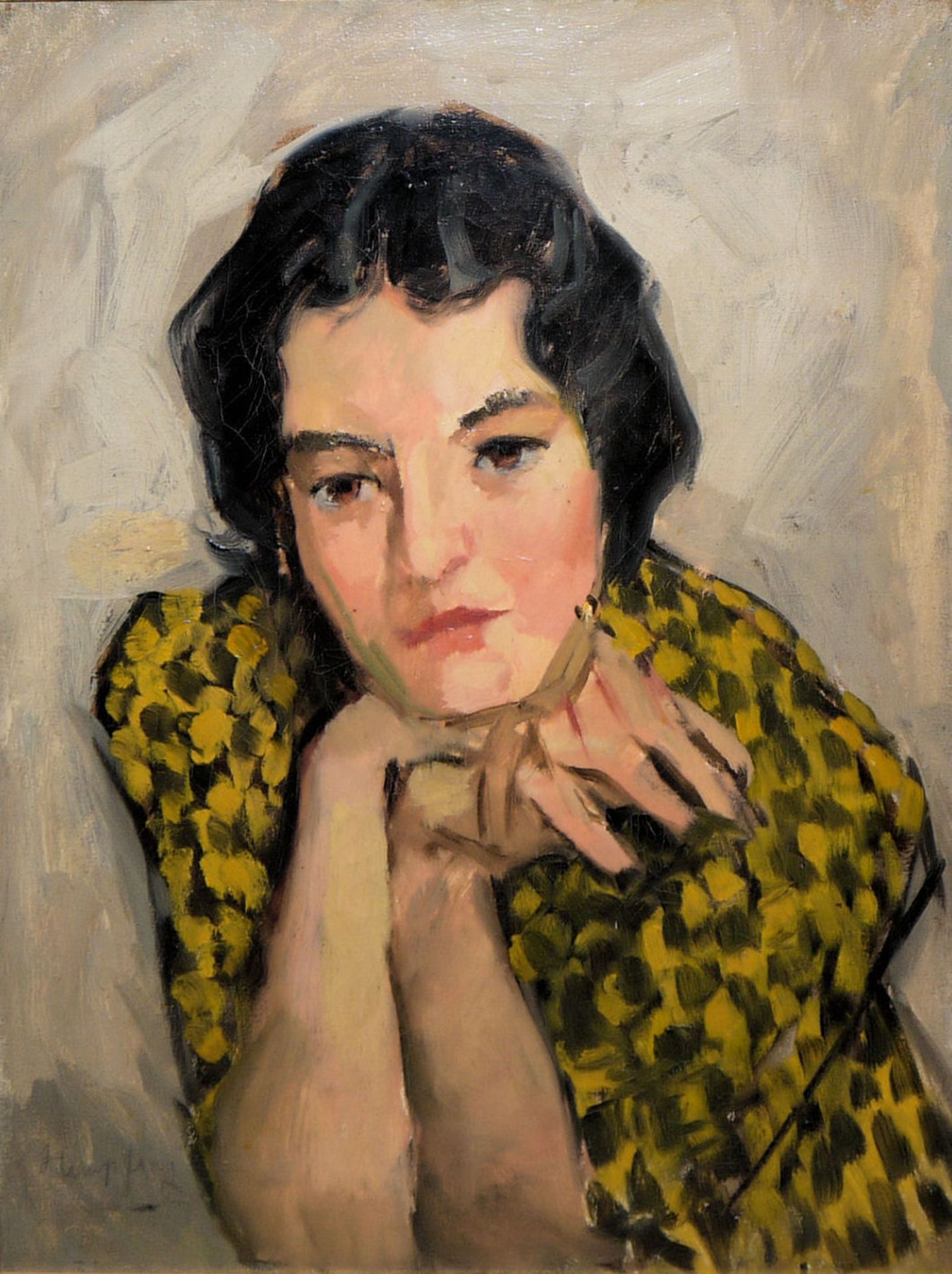 Wilhelm Hempfing, Portrait of a young woman, oil painting 1920s, in a splendid frame - Image 2 of 4