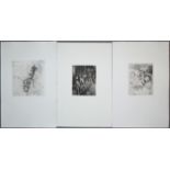 Eugen Batz, Informel, portfolio "Naxos" with 3 aquatint etchings as well as 3 aquatint etchings fro