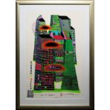 Friedensreich Hundertwasser, "Good Morning City - Bleeding Town", signierte Farbserigraphie mit Met