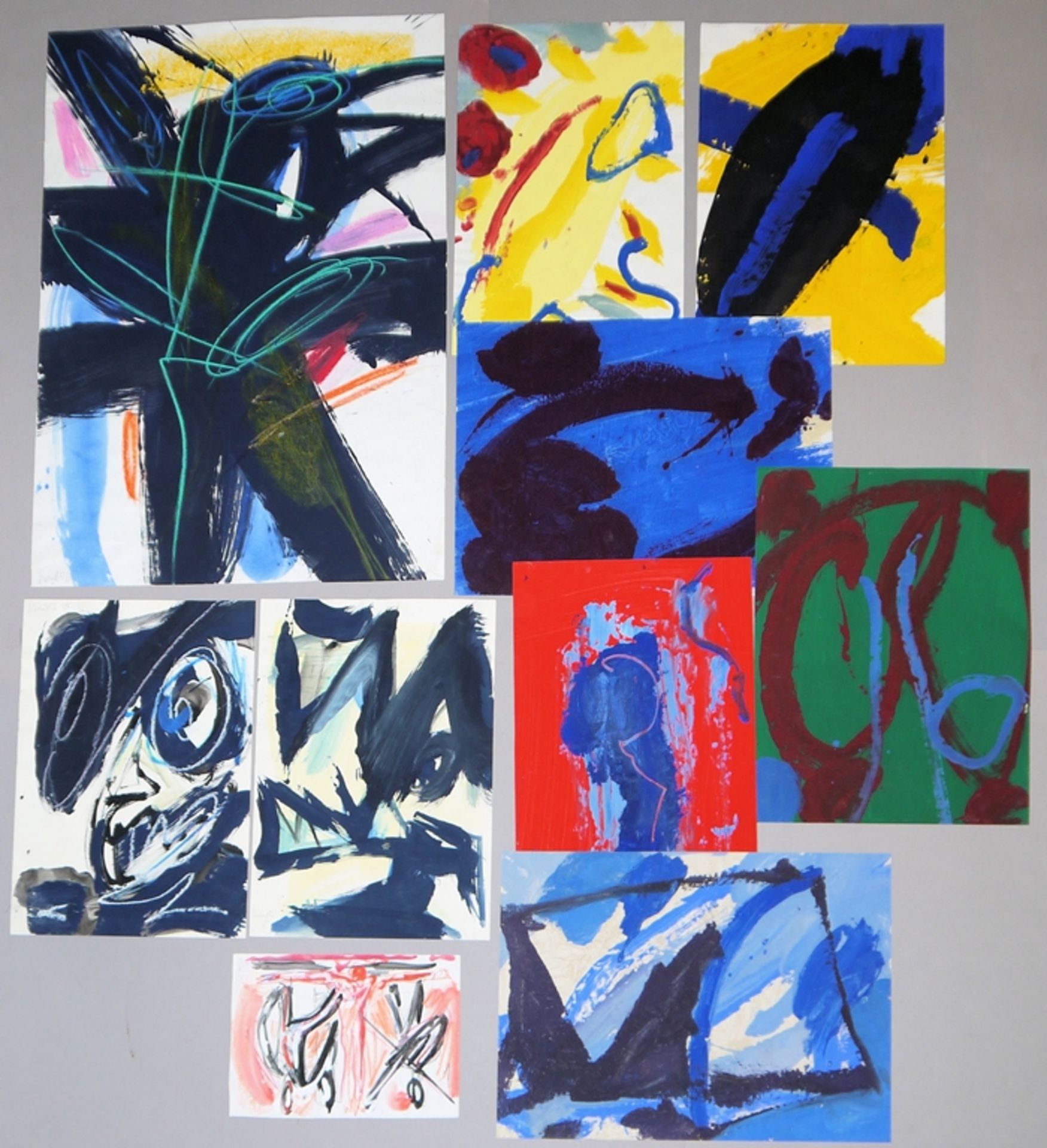 Hermann Krauth, Galerienachlass mit 10 informellen Aquarellen von 1984/85