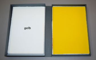 Heinz Gappmayr, "Farben", Kassette mit 10 sign. Aquatinta-Radierungen und einem Text, selten!