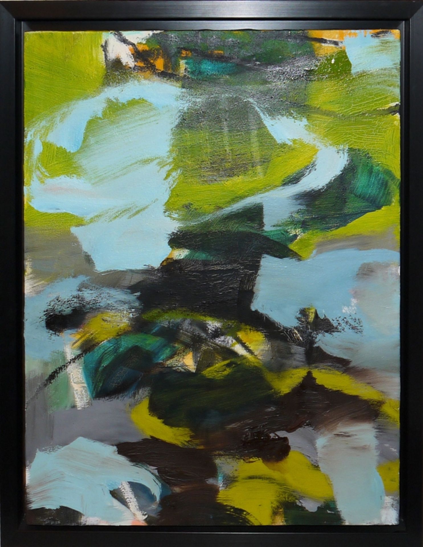 Jung in Kim, Abstrakte Kompositionen, 4 Ölgemälde aus süddeutscher Unternehmens-Sammlung, alle in G - Image 2 of 5