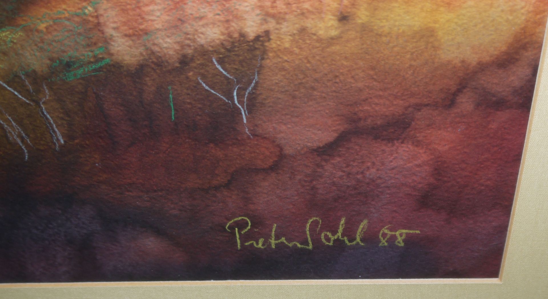 Pieter Sohl, paar Gegenstücke: Landschaften, Aquarelle von 1988, gerahmt - Bild 5 aus 6
