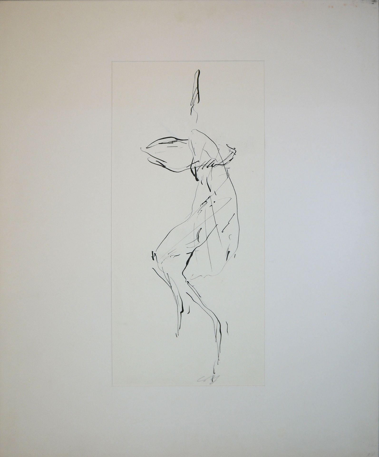 Wilhelm Loth, 2 sitzende & eine Tanzende Frau, two large ink drawings of the "new figuration" from  - Image 2 of 3