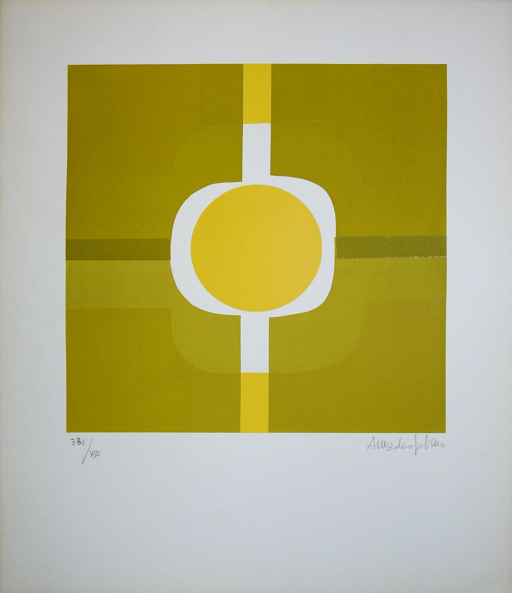 Amadeo Gabino, "Sin titulo", colour screenprint from 1969, sign. & Bernard Schultze, "Migoff-Gespin