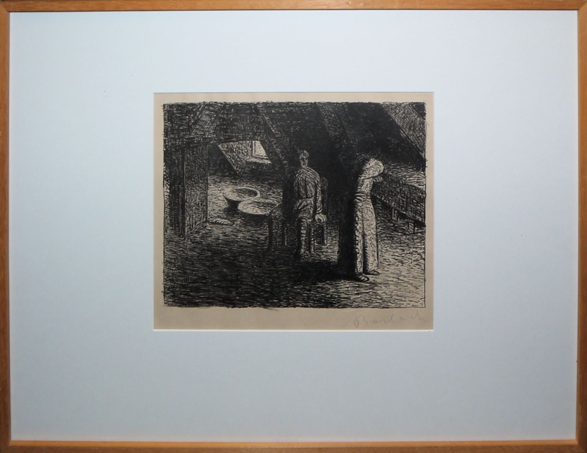 Ernst Barlach, sheet 19 "Die Schuldbewusste" from: "Der tote Tag", signed lithograph from 1912, fra - Image 2 of 3