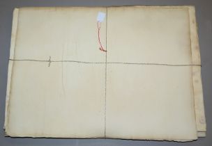 Convolute of unmarked laid paper from around 1800/early 19th century from an old bookbindery